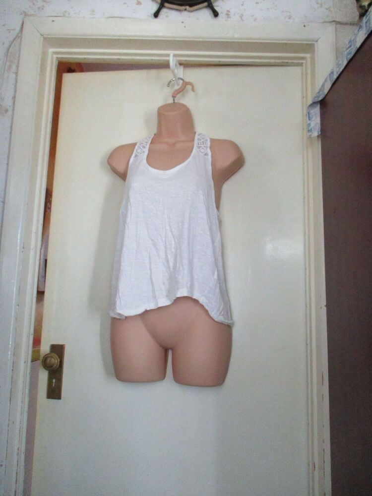 Primark White Slim Vest Top - Size 10 - Image 2