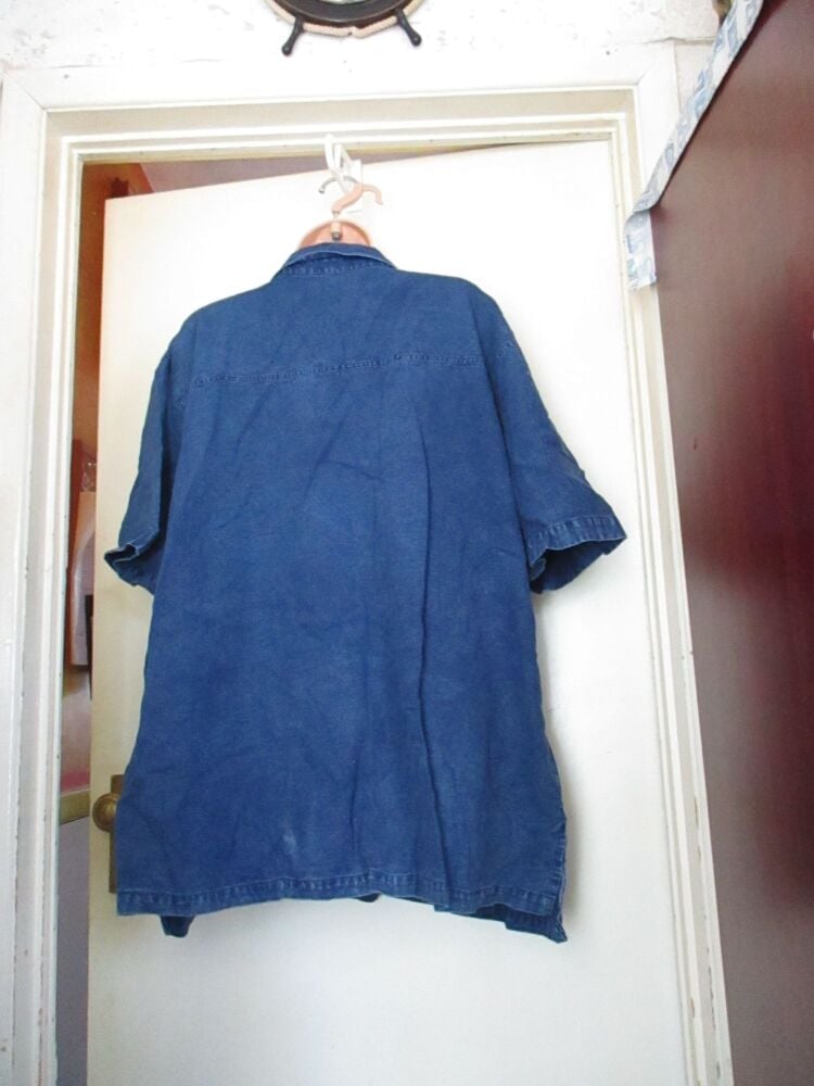 Vintage Club Z Denim - - Embroidered Blouse Shirt - Labelled as Size Large but is BIG - Image 8