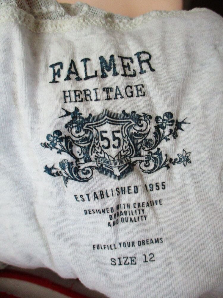 Falmer Heritage by Matalan - Greyish White Slim Vest Top - Size 12 - Image 4