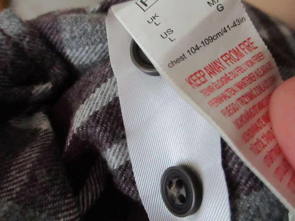 Florence & Fred Dark Berry & Grey Striped Size Large Long Sleeve Shirt - Image 5