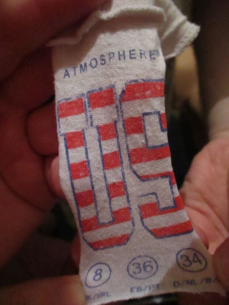 White USA Atmosphere Straggly Vest Top Size 8 - Image 3
