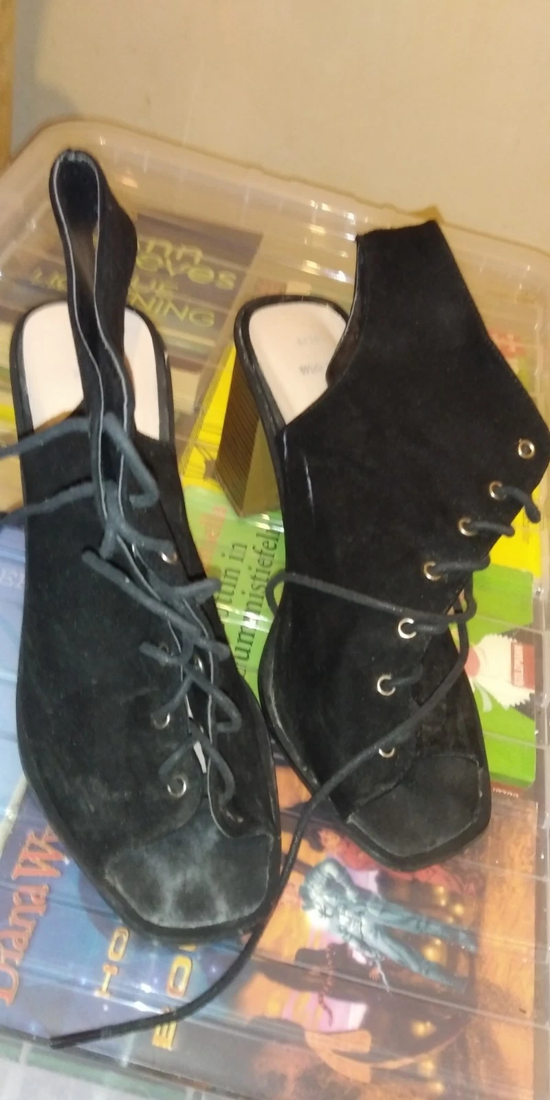 New Look Size 6 Peep Toe Ankle Heels Lace Up - Image 8