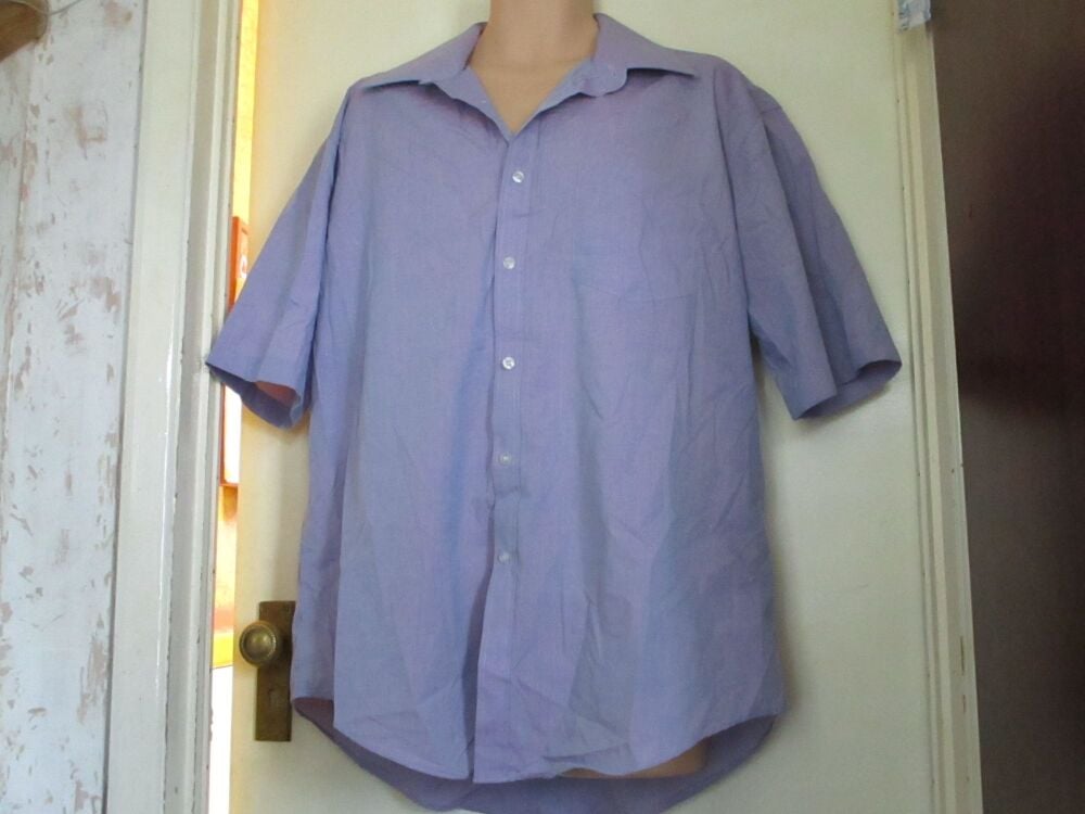 Florence & Fred Size 17" Collar - Blue Pink Short Sleeve Shirt - Image 6