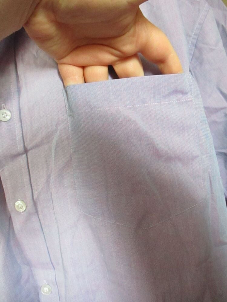 Florence & Fred Size 17" Collar - Blue Pink Short Sleeve Shirt - Image 4