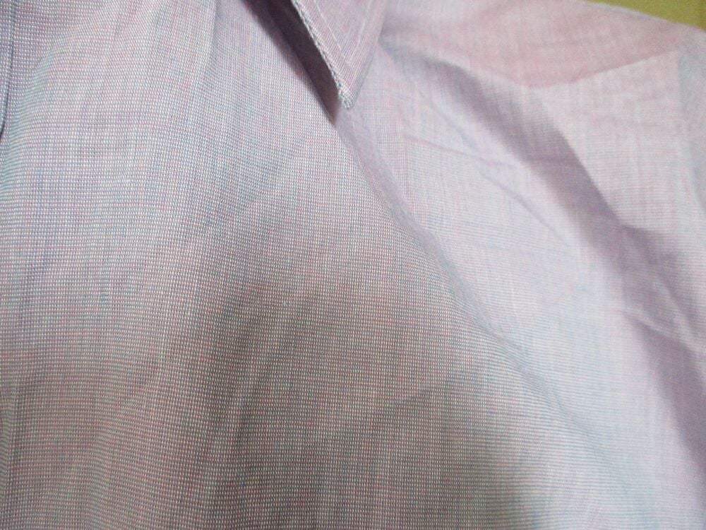 Florence & Fred Size 17" Collar - Blue Pink Short Sleeve Shirt - Image 3