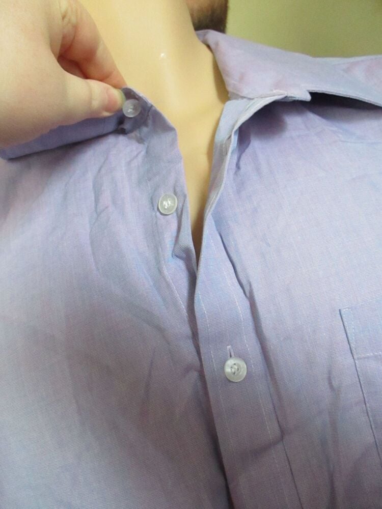 Florence & Fred Size 17" Collar - Blue Pink Short Sleeve Shirt - Image 2