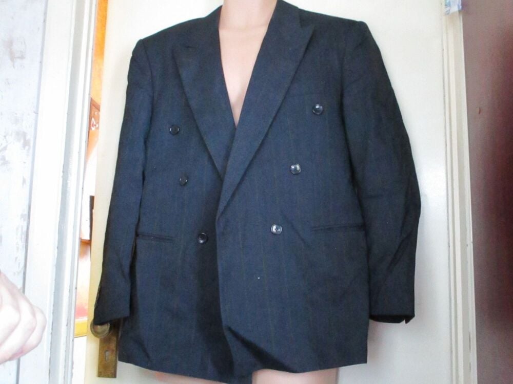 The Suit Company - Blue Jacket Size 40S with coloured pinstripes