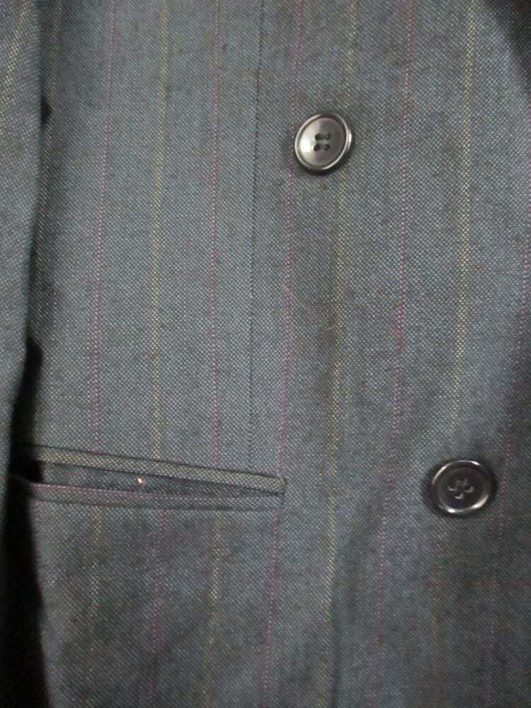 The Suit Company - Blue Jacket Size 40S with coloured pinstripes - Image 9
