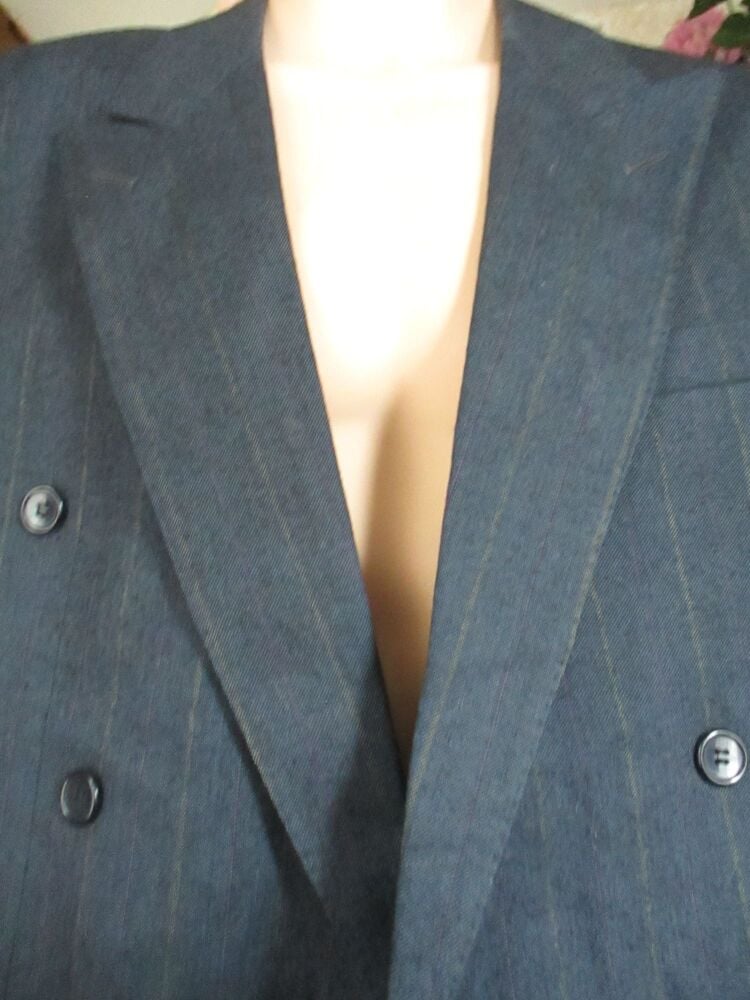 The Suit Company - Blue Jacket Size 40S with coloured pinstripes - Image 8