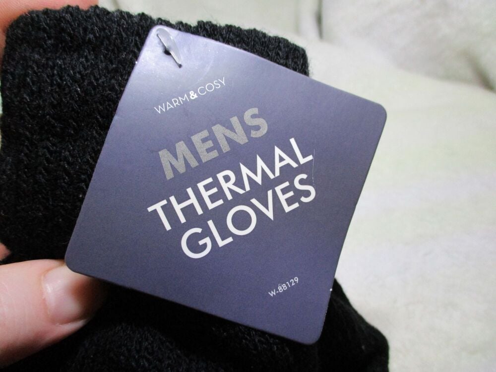 Black Mens Thermal Gloves - Image 3