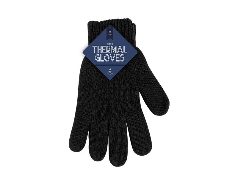 Black Mens Thermal Gloves - Image 2