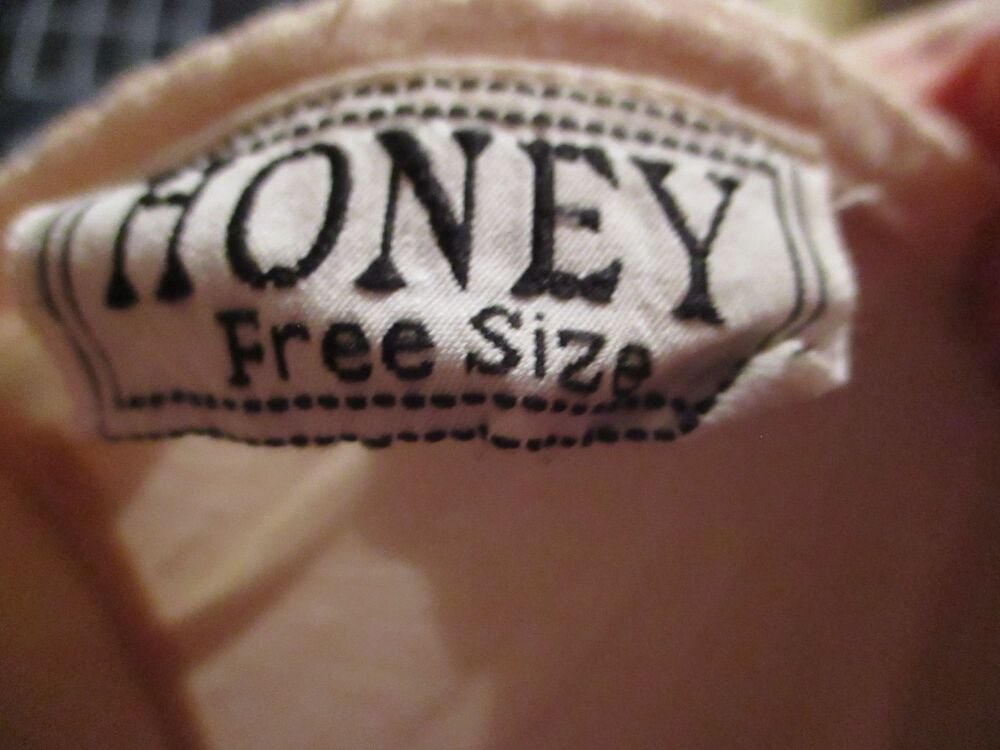 Honey - One Size Fits All - Peach T-shirt with Embroidered Floral Design - Image 2