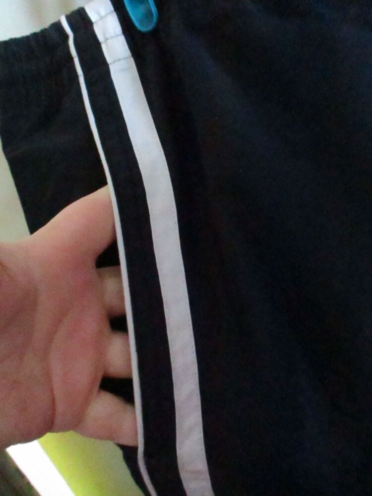 George Blackish Dark Blue and White Zip Leg Exercise Sports Trousers - Size L - Image 7