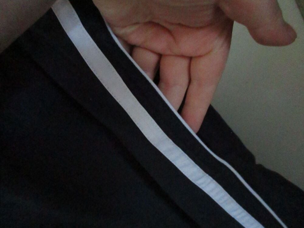 George Blackish Dark Blue and White Zip Leg Exercise Sports Trousers - Size L - Image 6
