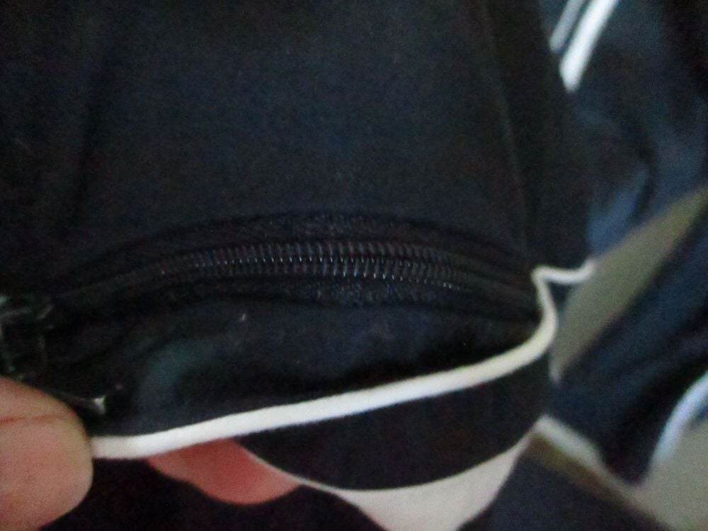George Blackish Dark Blue and White Zip Leg Exercise Sports Trousers - Size L - Image 4