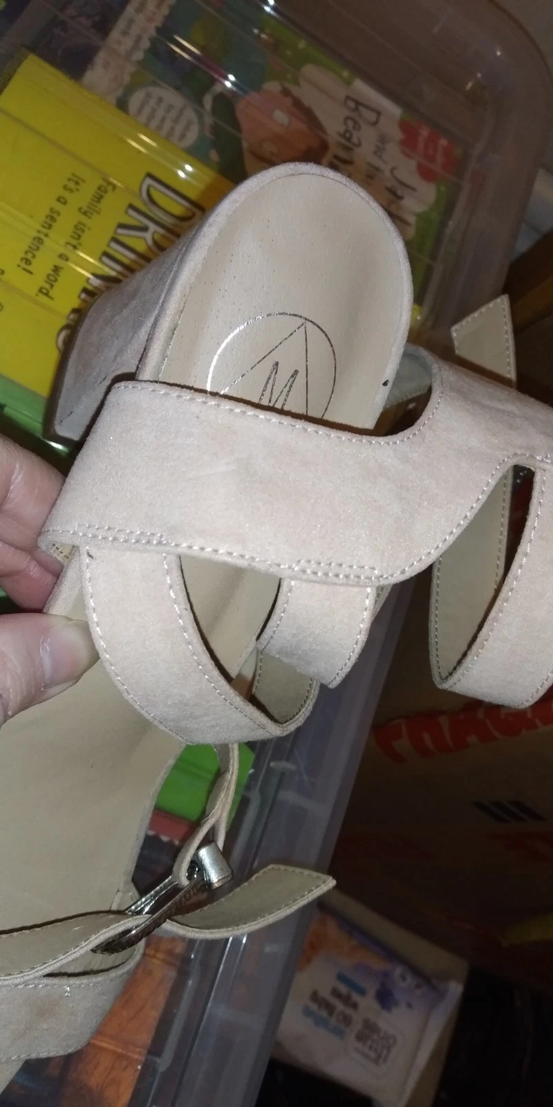 Pale Pink 4 Buckle Design Missguided Womens Faux Suede Strappy Heels UK Size 7 - Image 4