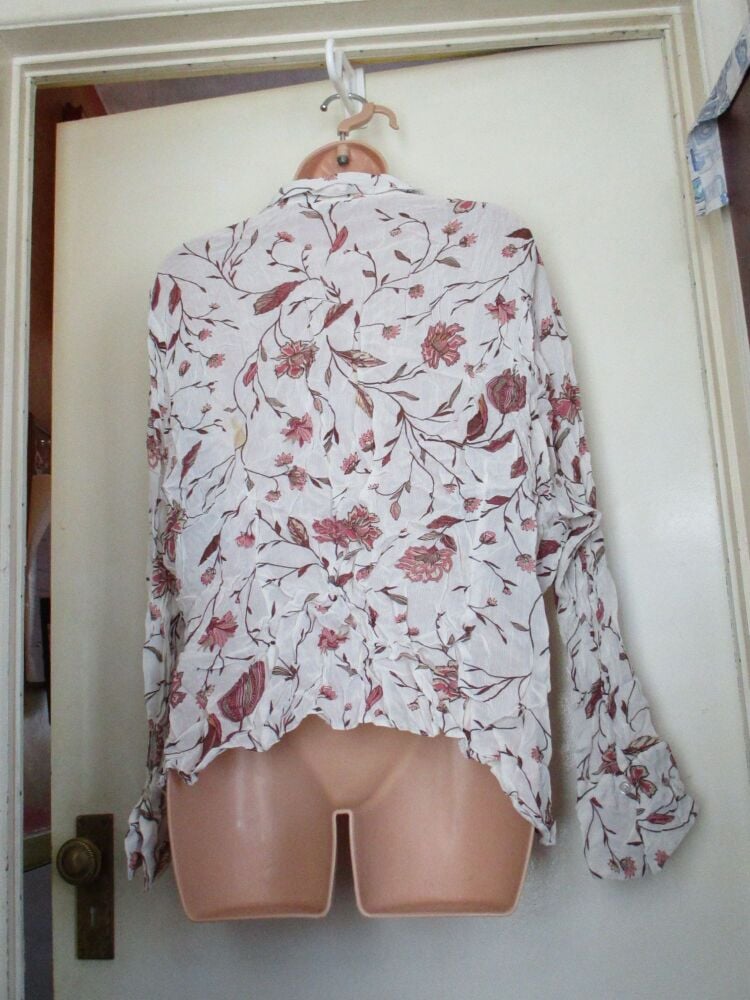 Berkertex Vintage Floral Shapes Long Sleeve Blouse Shirt - Size 24 - Image 5