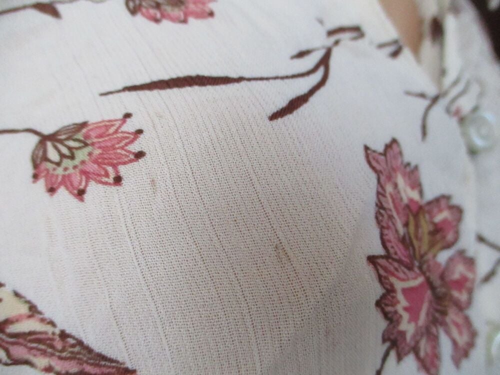 Berkertex Vintage Floral Shapes Long Sleeve Blouse Shirt - Size 24 - Image 3