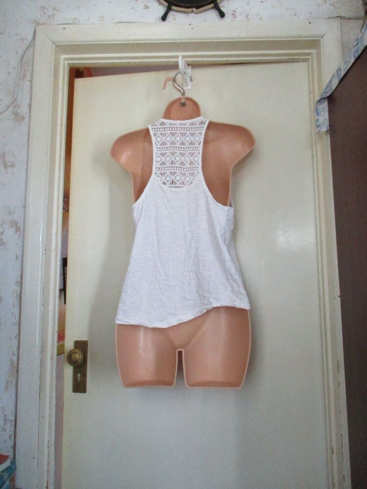 Primark White Slim Vest Top - Size 10 - Image 4