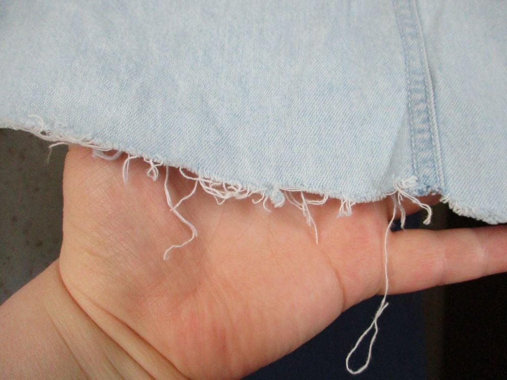 BHS Pale Denim Short Skirt - Has been cut down(badly) and in need of TLC - Image 3