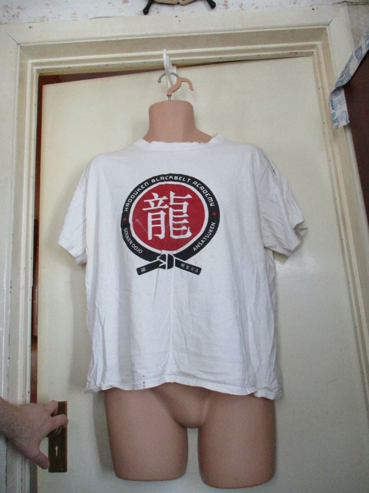 White Gildan Heavy Cotton Street Fighter "Hadouken" T-Shirt Size L - Image 11