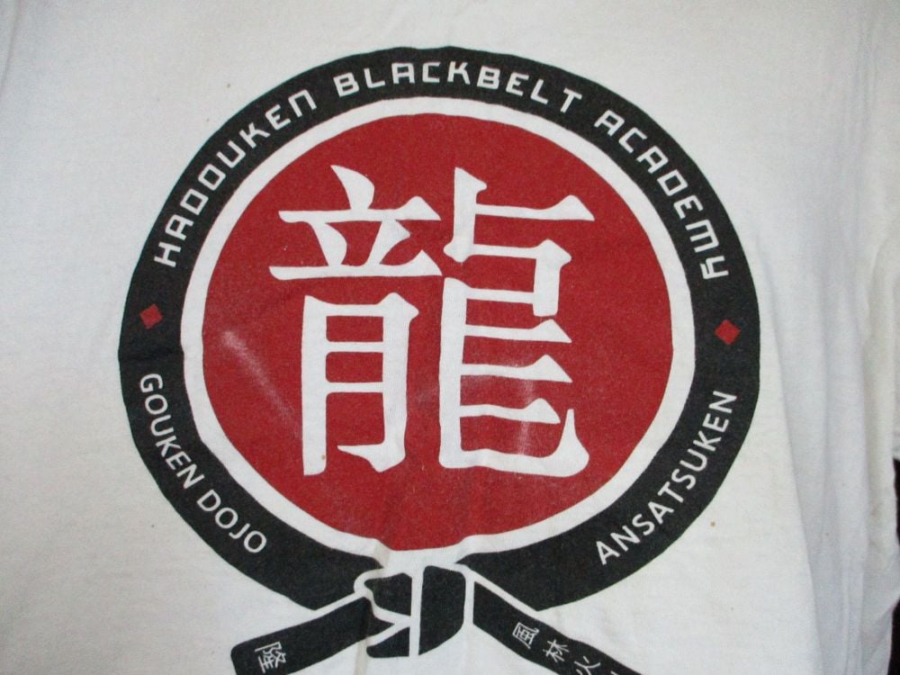 White Gildan Heavy Cotton Street Fighter "Hadouken" T-Shirt Size L - Image 7