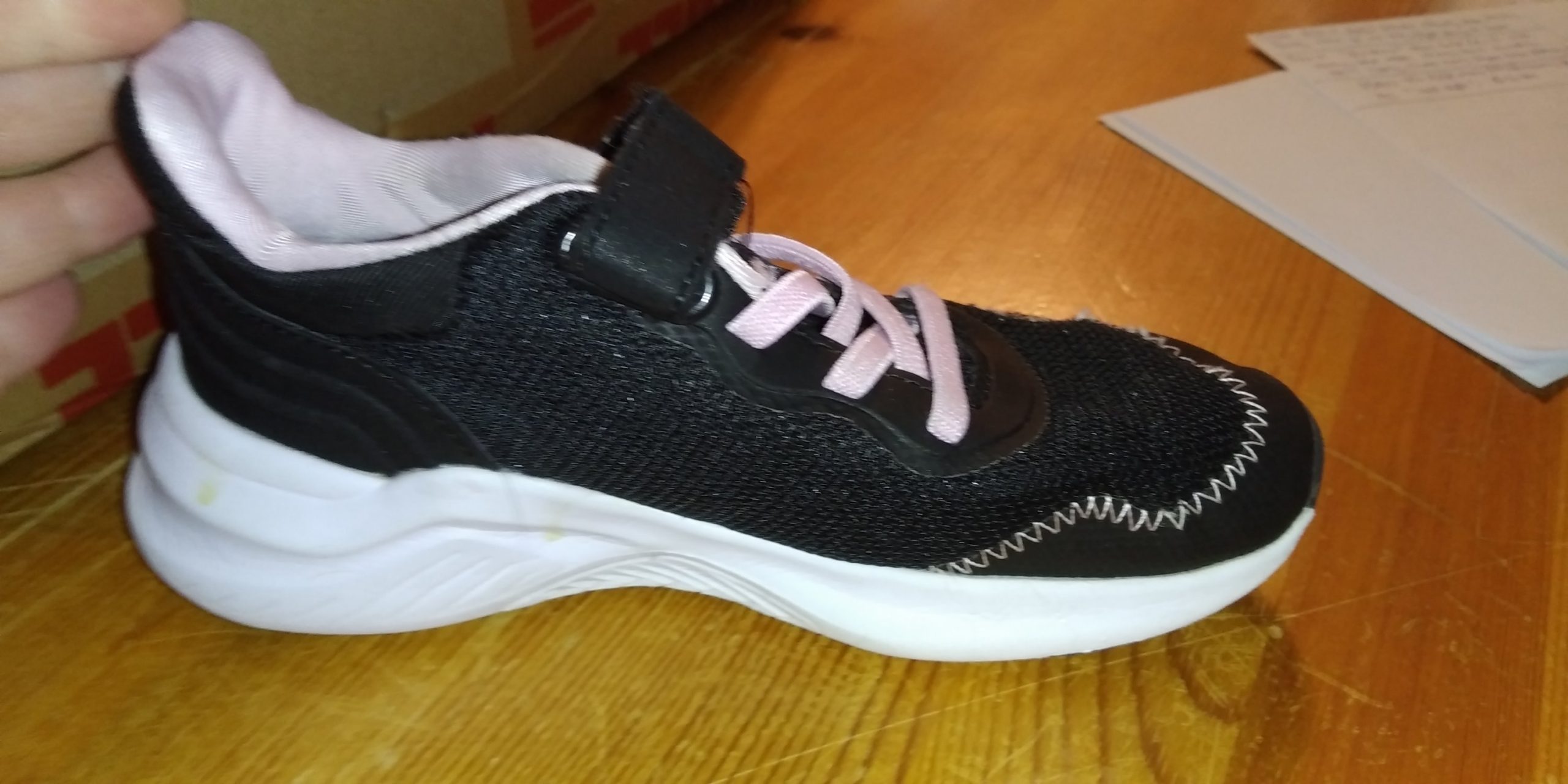 Black and Pink Trainer Left Shoe ONLY - UK Size 11 kids estimated (no size or brand details) - Image 2