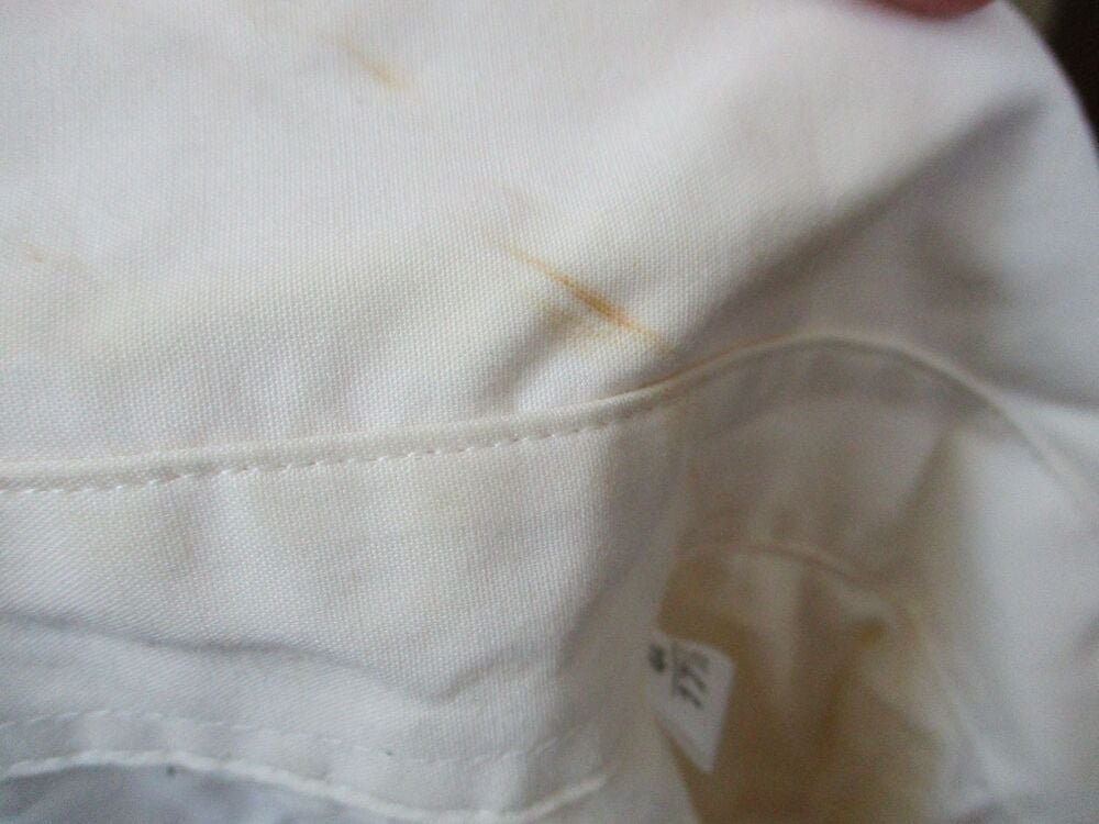 Act One - Cream Long Sleeved Shirt - Size 17.5" Collar - Stained - Image 3