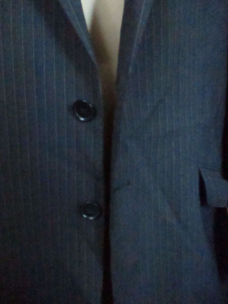 Next - Black and Pinstriped Size L Suit Jacket - Needs Dry Cleaning - Image 3