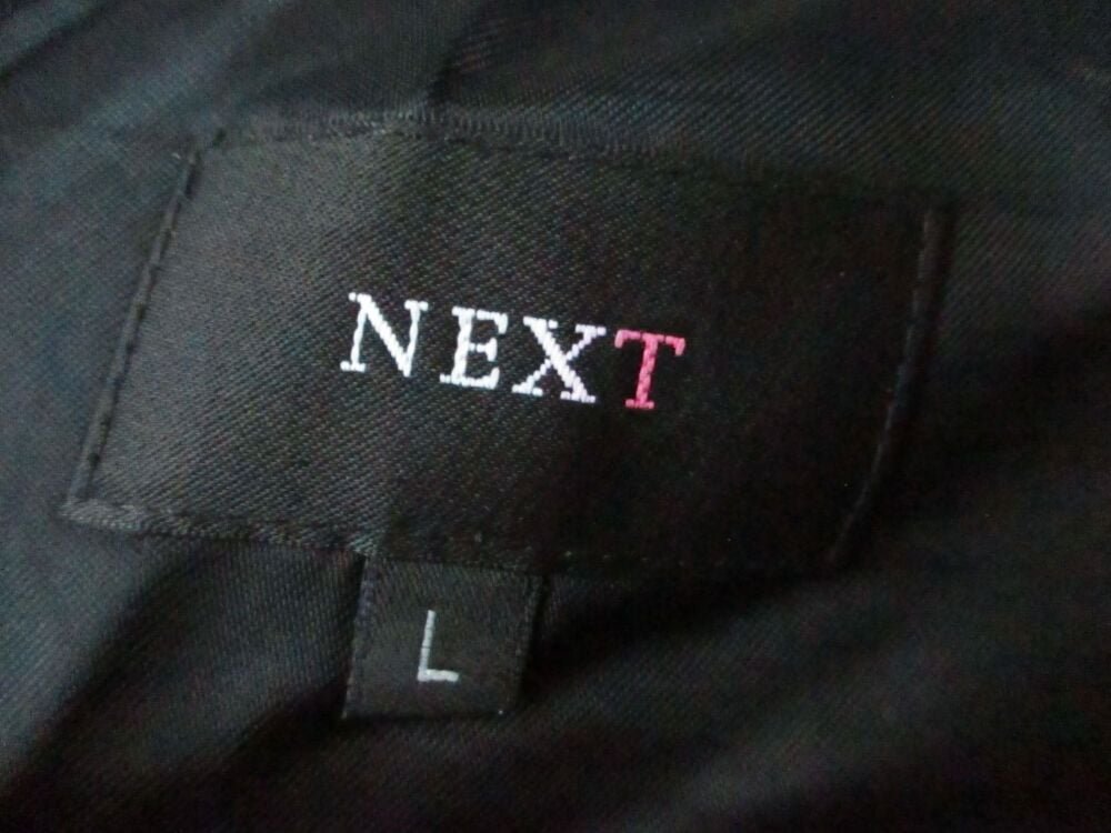 Next - Black and Pinstriped Size L Suit Jacket - Needs Dry Cleaning - Image 8
