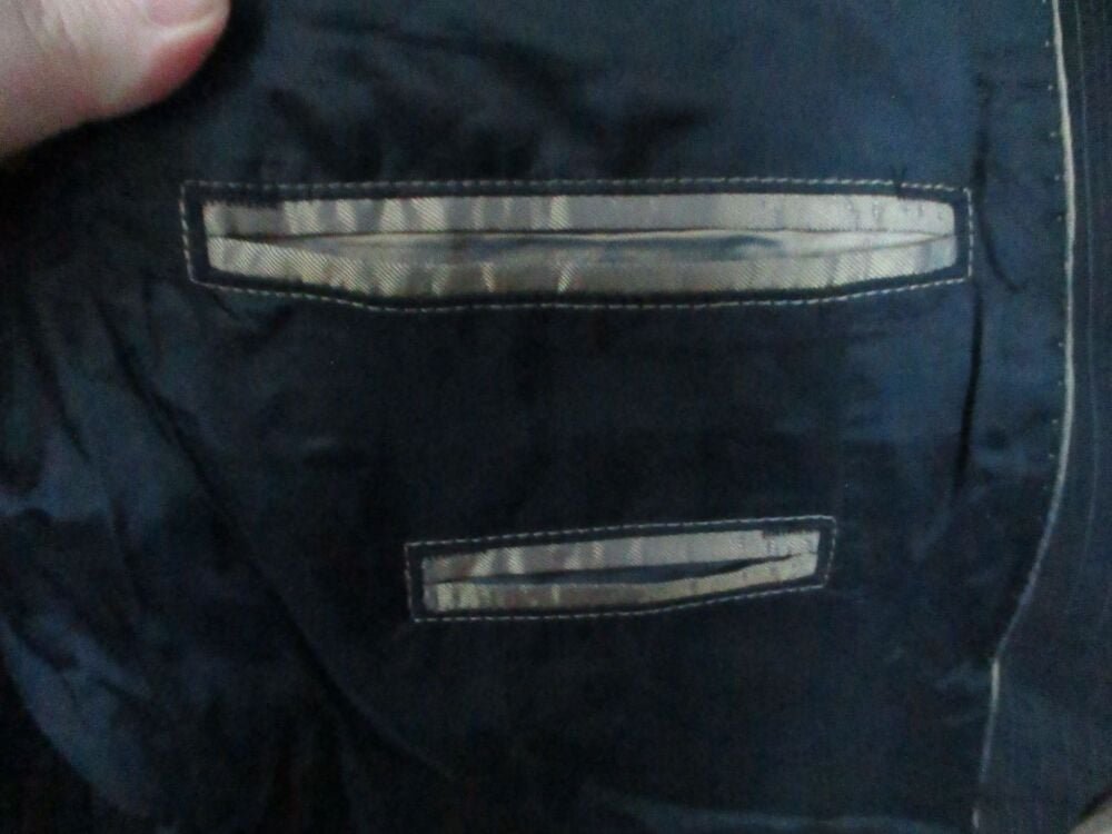 Next - Black and Pinstriped Size L Suit Jacket - Needs Dry Cleaning - Image 7