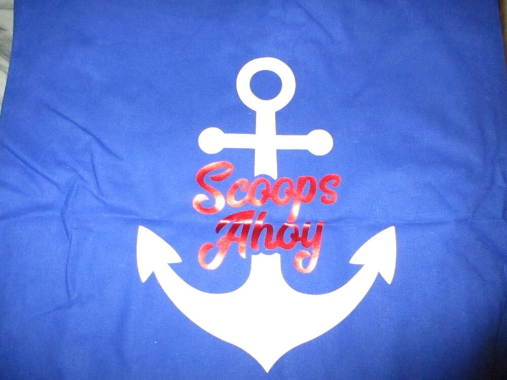 "Scoops Ahoy" - Stranger Things Quote - Navy Blue Large Cotton Tote Shopping Bag - Bag For Life - Image 7