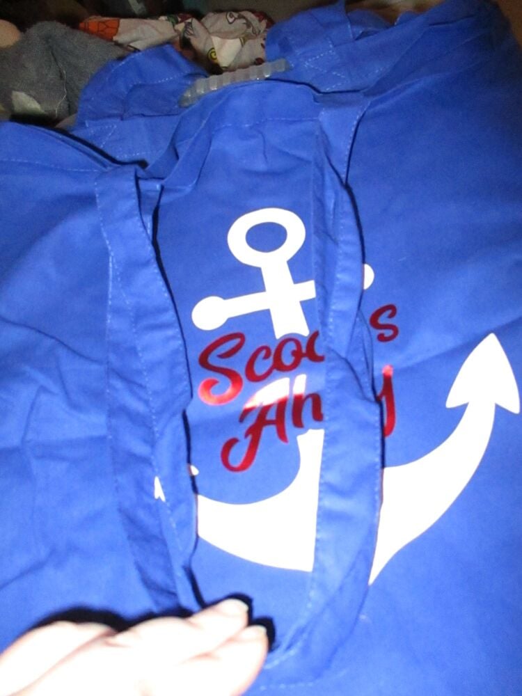 "Scoops Ahoy" - Stranger Things Quote - Navy Blue Large Cotton Tote Shopping Bag - Bag For Life - Image 6