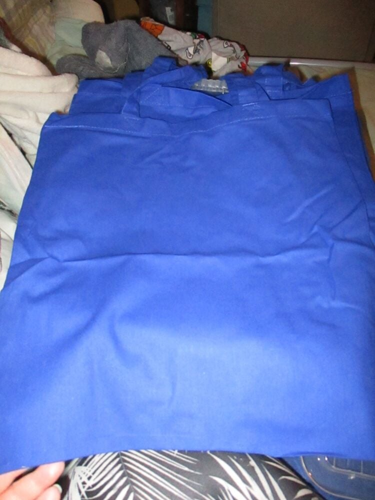 "Scoops Ahoy" - Stranger Things Quote - Navy Blue Large Cotton Tote Shopping Bag - Bag For Life - Image 3