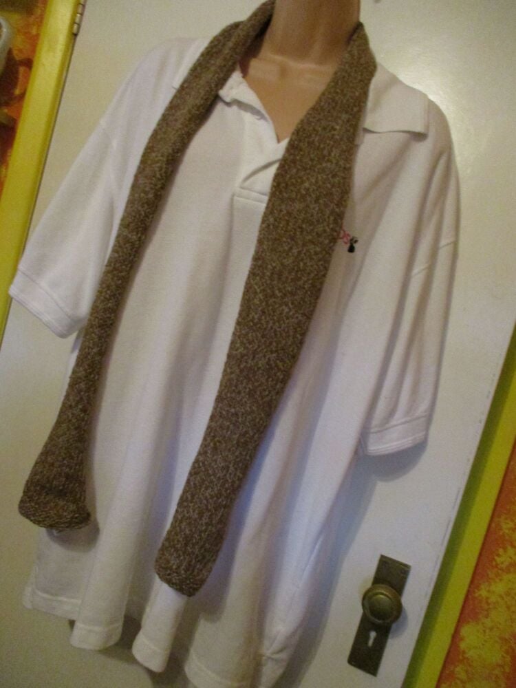 Brown Mottled Full Length 56" Scarf. Knitted By KittyMumma - Image 4