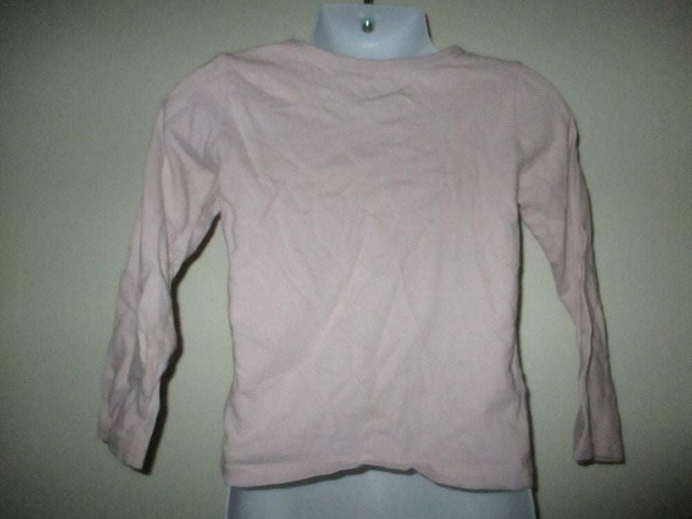Pale Eggshell Pink Top Navy Blue Bow & Silver Hearts Design - Size 24-36 Months Young Dimensions - Image 3
