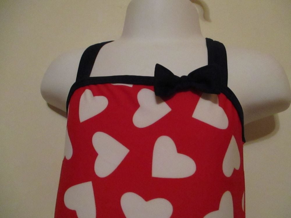 Red White Hearts Crossed Back Straps Swimsuit - 1yr - Tu - Image 4