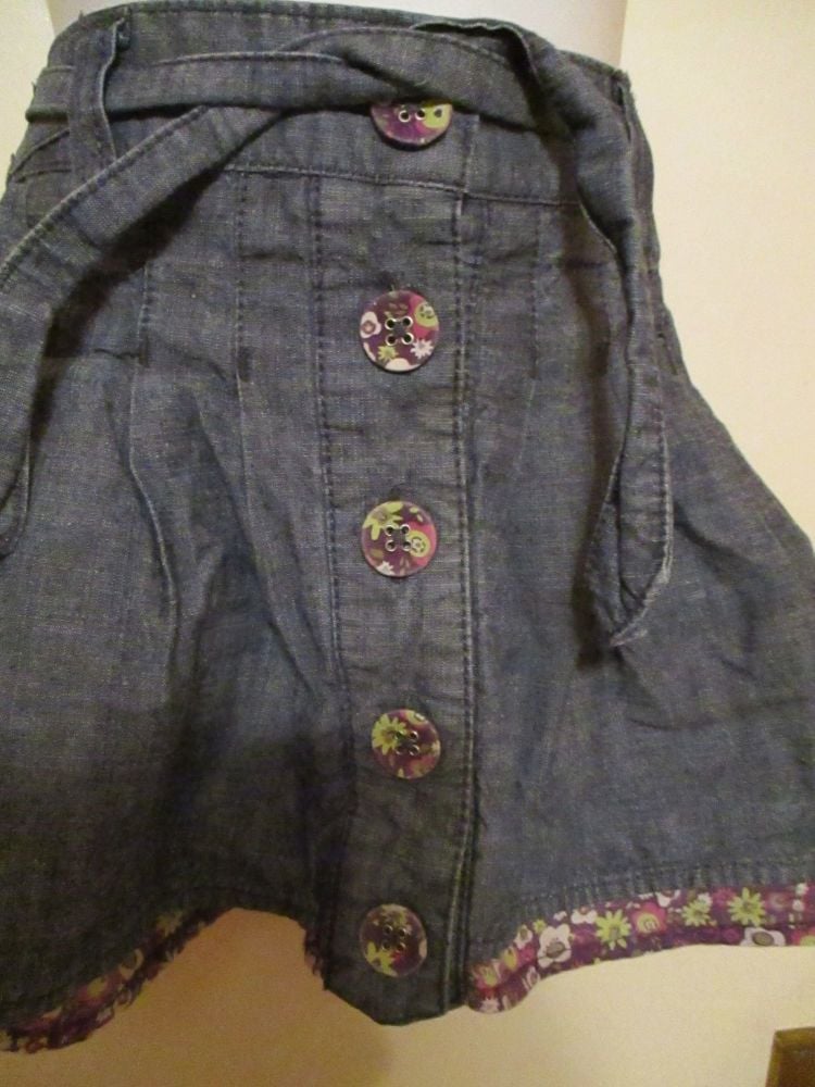 Denim Layer Skirt & Floral Underskirt - 18-24 Months - Cherokee - Image 2