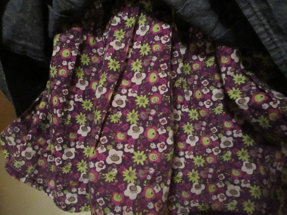 Denim Layer Skirt & Floral Underskirt - 18-24 Months - Cherokee - Image 3