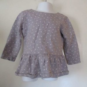 Young Dimensions 24-36mths Grey Tunic Top Dress W/ White Spots
