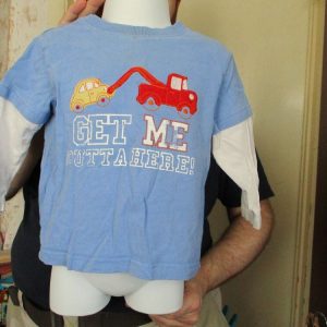 Cherokee Size 12-18 months - Blue White Long Sleeve Top with Rescue Truck Detail