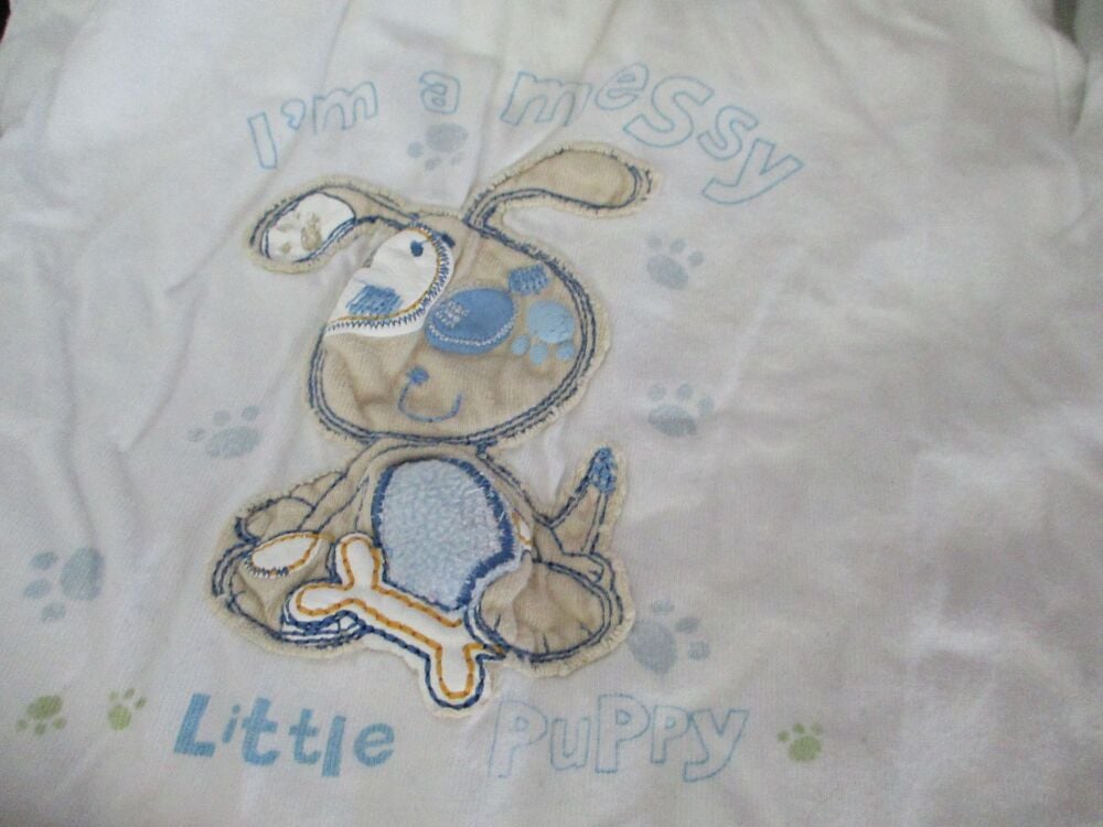 George - I'm A Messy Little Pup - White T-Shirt - Size 6-9 Months - Image 7