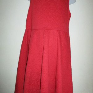 George 9-10yrs Red Embossed Flower Tunic Dress