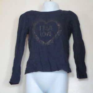 Young Dimensions 5-6yrs Dark Blue "True Love" Long Sleeve Top