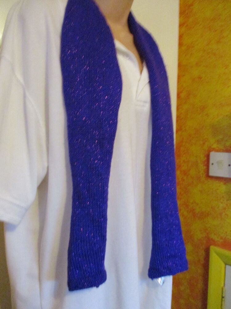 Glittered Purple 54.7" Scarf. Knitted By KittyMumma - Image 2