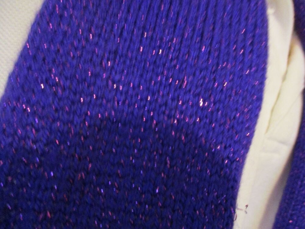 Glittered Purple 54.7" Scarf. Knitted By KittyMumma - Image 10