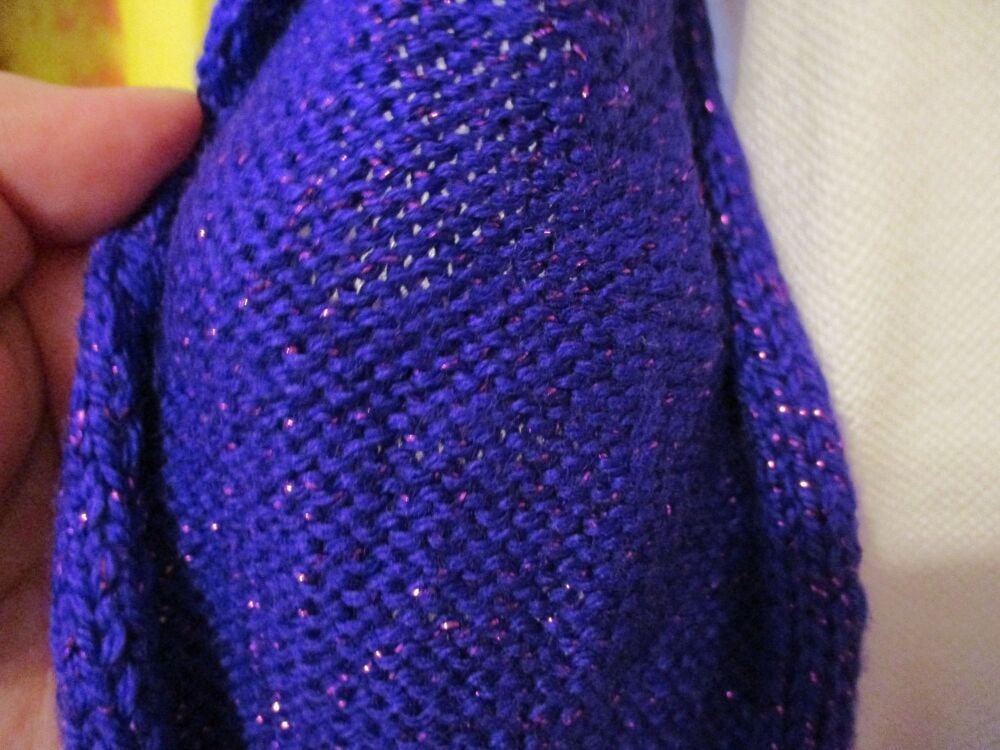Glittered Purple 54.7" Scarf. Knitted By KittyMumma - Image 9
