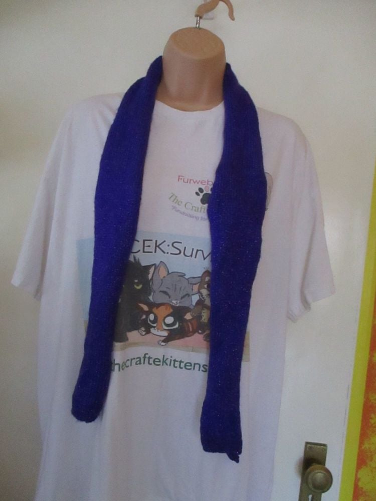 Glittered Purple 54.7" Scarf. Knitted By KittyMumma - Image 6