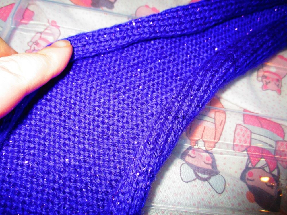 Glittered Purple 54.7" Scarf. Knitted By KittyMumma - Image 4