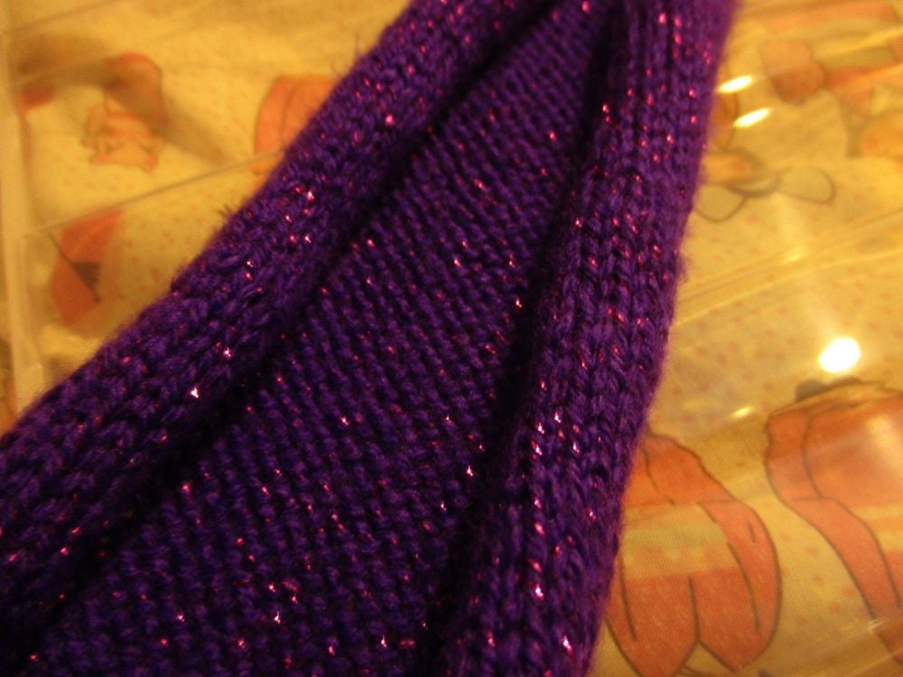 Glittered Purple 54.7" Scarf. Knitted By KittyMumma - Image 3